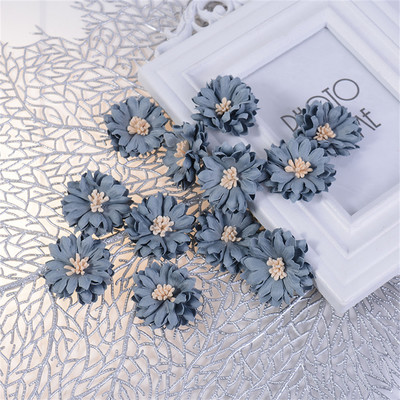 10gab 4cm krizantēmas ziedi galvas mākslīgā zīda zieds mājas kāzu dekorēšanai DIY matadata Korsāžas amatniecības piederumi