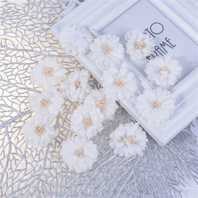 10gab 4cm krizantēmas ziedi galvas mākslīgā zīda zieds mājas kāzu dekorēšanai DIY matadata Korsāžas amatniecības piederumi