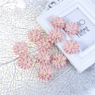 10gab 4cm krizantēmas ziedi galvas mākslīgā zīda zieds mājas kāzu dekorēšanai DIY matadata Korsāžas amatniecības piederumi