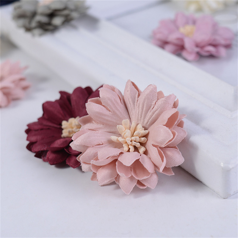 10gab 4cm krizantēmas ziedi galvas mākslīgā zīda zieds mājas kāzu dekorēšanai DIY matadata Korsāžas amatniecības piederumi