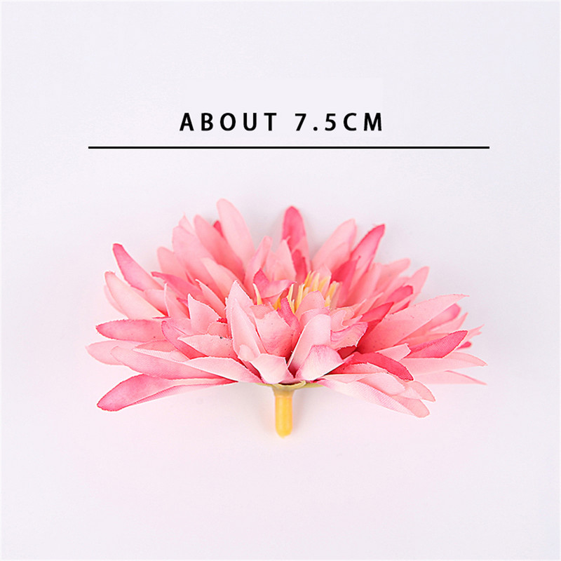 10/20 gab. Mākslīgā zīda krizantēmas ziedu galviņas Viltus ziedi matu aksesuāriem Pušķu veidošana Kāzu ballīšu rotājumi