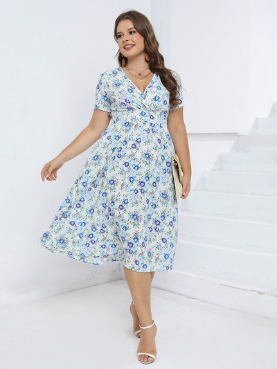 GIBSIE lielizmēra kaklasaite ar īsām piedurknēm ar ziedu apdruku, gara kleita sievietēm vasarā ar augstu vidukli, salda brīvdienu Boho A-līnijas kleita