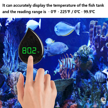 Аквариум Самозалепващ се термометър LCD Цифров аквариум Мини термометри Безплатно превключване ℃/℉ Измервател на температурата 0-90 ℃