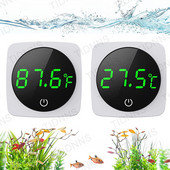 Akvārija pašlīmējošais termometrs LCD digitālais zivju tvertņu mini termometrs liela ekrāna monitors terārija temperatūras mērītājs 0-60 ℃