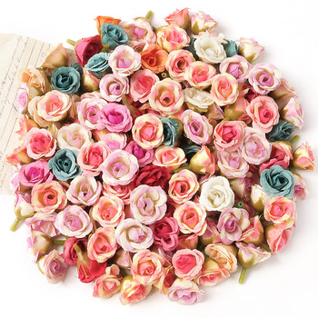 50 бр. 2 см мини роза изкуствени цветя глави за домашен декор сватбена украса фалшиви цветя направи си сам венец лексикон подаръци аксесоар