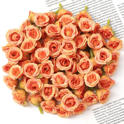 50 db 2 cm-es mini rózsa művirág fejek otthoni dekorációhoz Esküvői dekoráció Hamis virágok Barkács koszorú Scrapbook Ajándékok Kiegészítő