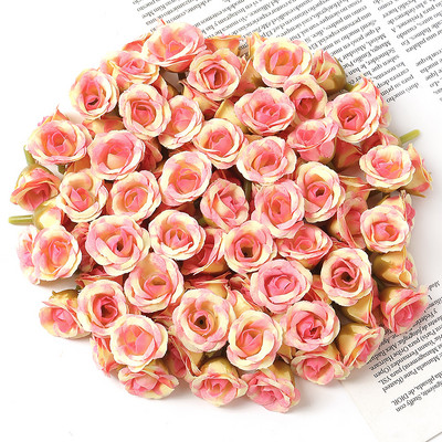50 db 2 cm-es mini rózsa művirág fejek otthoni dekorációhoz Esküvői dekoráció Hamis virágok Barkács koszorú Scrapbook Ajándékok Kiegészítő