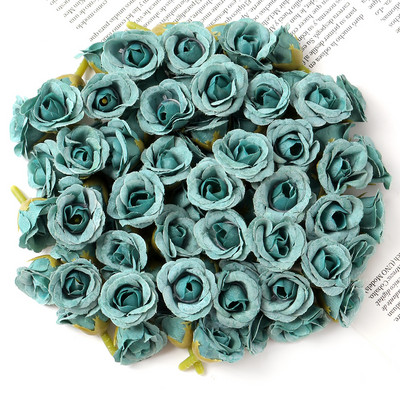 50 db 2 cm-es mini rózsa művirág fejek otthoni dekorációhoz Esküvői dekoráció Hamis virágok Barkács koszorú Scrapbook Ajándékok Kiegészítő