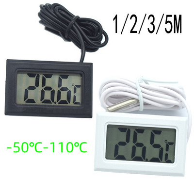 Водоустойчив LCD цифров термометър Аквариум Електронен прецизен инструмент за измерване на температурата в аквариум със сонда