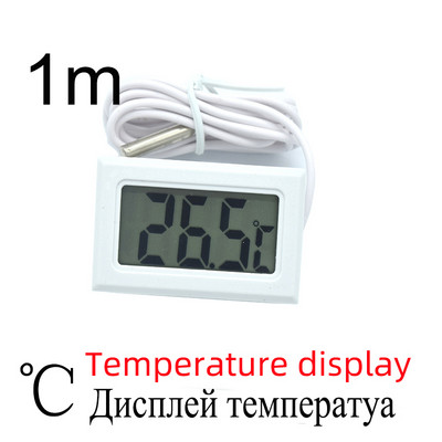 Ūdensizturīgs LCD digitālais termometrs akvārija elektroniskais precīzs zivju tvertnes temperatūras mērīšanas rīks ar zondi