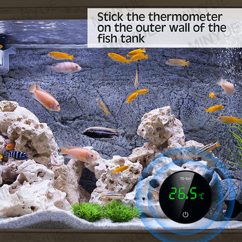 Най-новият термометър за аквариум LCD дигитален външен термометър Зареждане Type-C Fish Tank Мини термометър с висока точност -9,9-50 ℃