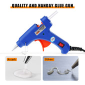 20 W karstās kausēšanas līmes pistoles elektroinstruments ar 10 gab 7 mm līmes stienīšiem, daudzfunkcionāls karstuma temperatūras rīks, elektriskā karstuma temperatūras pistole