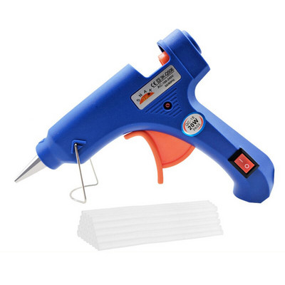 20 W karstās kausēšanas līmes pistoles elektroinstruments ar 10 gab 7 mm līmes stienīšiem, daudzfunkcionāls karstuma temperatūras rīks, elektriskā karstuma temperatūras pistole