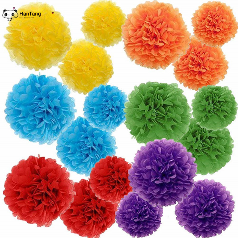 5db/csomag 15cm,20cm, fehér/világoslila selyempapír pomponok kislányoknak hercegnő születésnapi buli esküvői parti dekoráció 5z