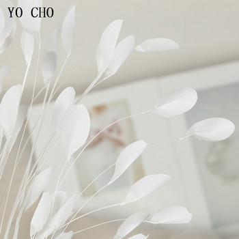 YO CHO Flores Artificiales για διακόσμηση σπιτιού 40 κεφάλια Λευκό Peacocok Grass Road Lead Plantas Silk Flowers for A Wedding Props