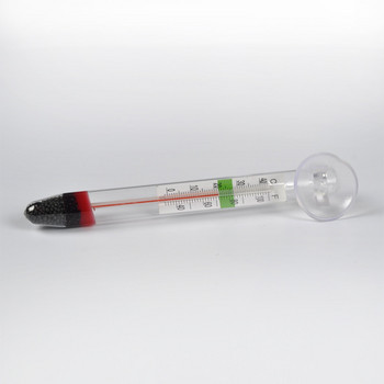Стъклен метър Аквариум Стъклен термометър за температура на водата с хубава вендуза 1 бр.