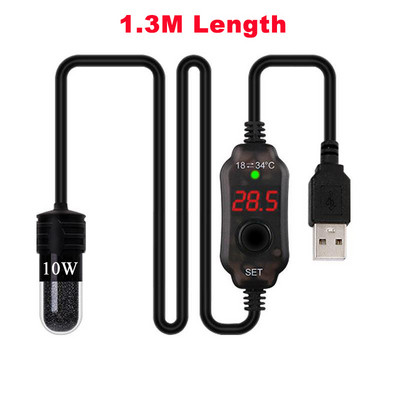 Jauninājums 10 W mini akvārija zivju tvertņu sildītājs USB ūdens sildīšanas stieņa drošība zemūdens termostata sildītājs ar regulējamu temperatūru