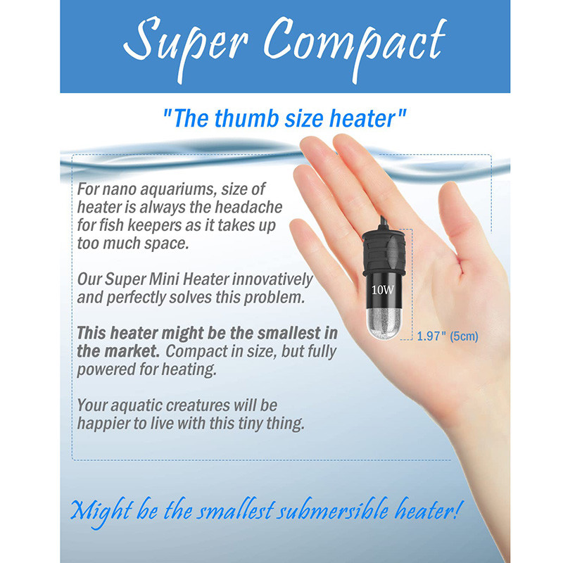 Jauninājums 10 W mini akvārija zivju tvertņu sildītājs USB ūdens sildīšanas stieņa drošība zemūdens termostata sildītājs ar regulējamu temperatūru