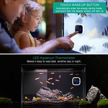 ORIA Термометър за аквариум LCD Цифров електронен Fish Tank Цифров измервател на температурата Кутия за влечуги Електронен термометър