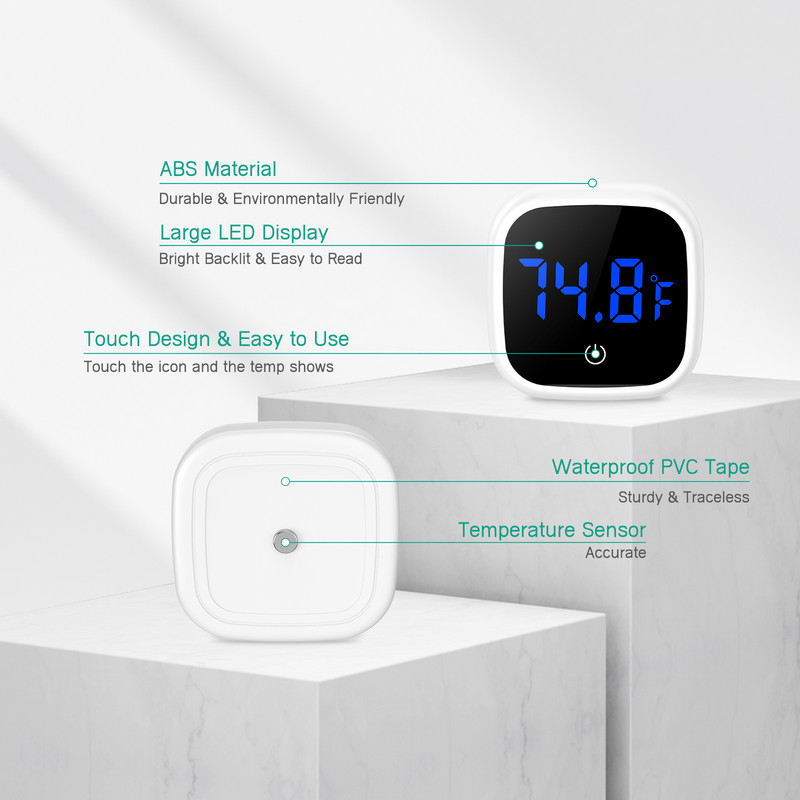 ORIA akvārija termometrs LCD digitālais elektroniskais zivju tvertņu digitālais temperatūras mērītājs reptiļu kastes elektroniskais termometrs