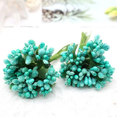 12 gab./partija Mākslīgais zieds, mazas ogas, putekšņveida stieples kāts/laulības lapas. DIY vainags rozes mākslīgais zieds