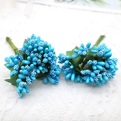 12 gab./partija Mākslīgais zieds, mazas ogas, putekšņveida stieples kāts/laulības lapas. DIY vainags rozes mākslīgais zieds