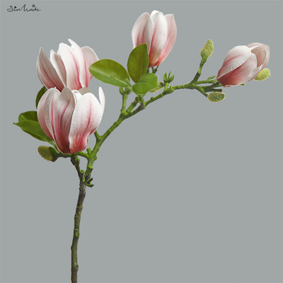 SunMade rudens pastorāls magnolijas pumpuru zars Lateksa mākslīgie ziedi Mājas kāzu dekorēšana Dzīvojamās istabas dekors Flores Artificales
