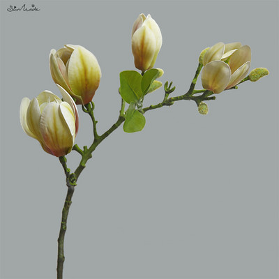 SunMade rudens pastorāls magnolijas pumpuru zars Lateksa mākslīgie ziedi Mājas kāzu dekorēšana Dzīvojamās istabas dekors Flores Artificales