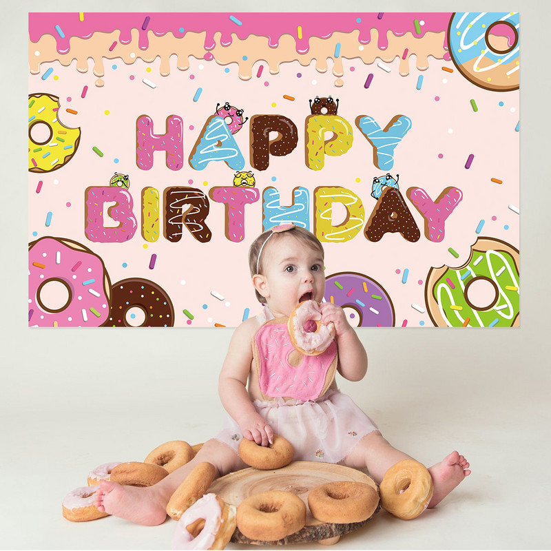 Mocsicka Sweet Donuts fotózás háttér újszülött portré fotó egy születésnapi buli Háttér dekorációs kellékek gyerekeknek