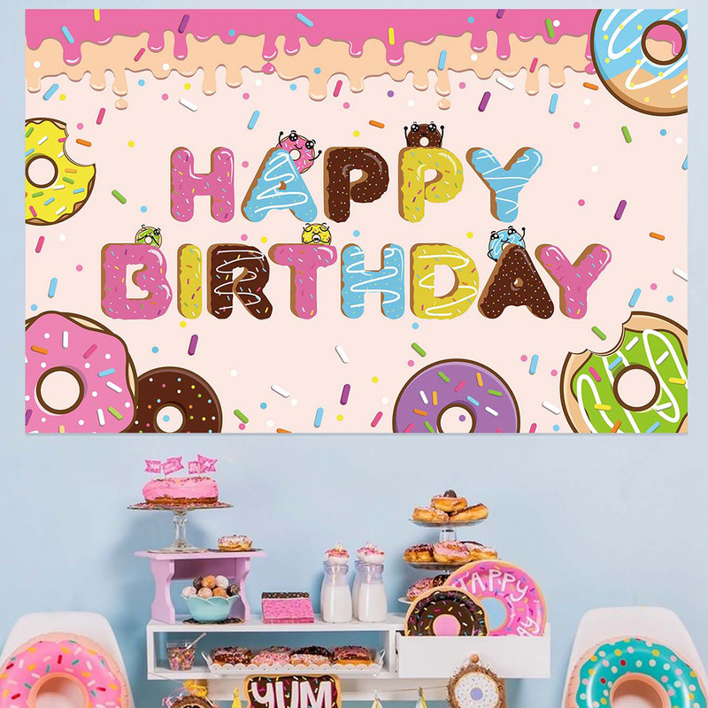 Mocsicka Sweet Donuts fotózás háttér újszülött portré fotó egy születésnapi buli Háttér dekorációs kellékek gyerekeknek
