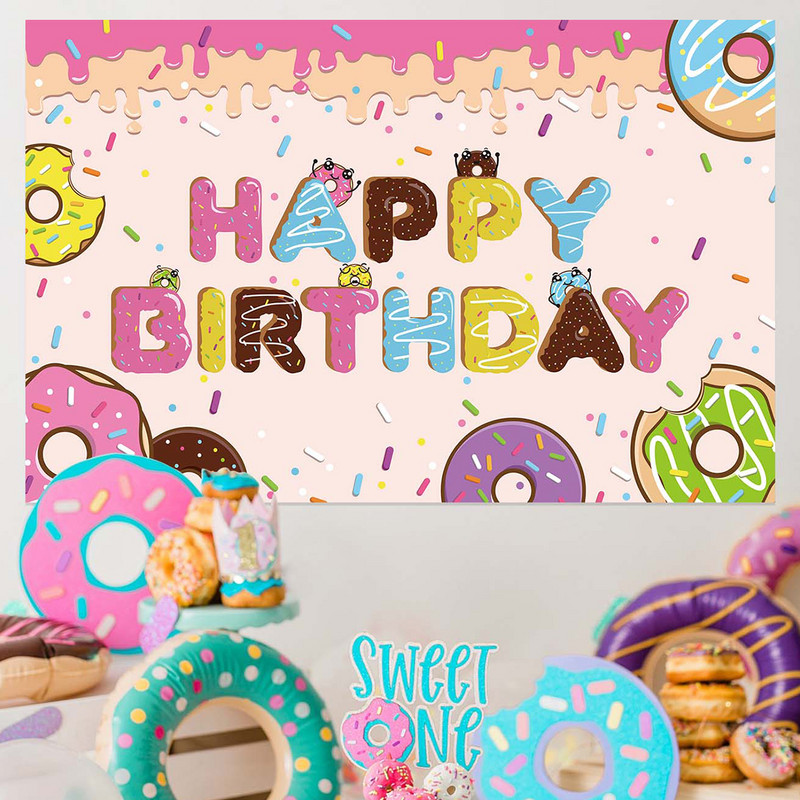 Mocsicka Sweet Donuts fotózás háttér újszülött portré fotó egy születésnapi buli Háttér dekorációs kellékek gyerekeknek