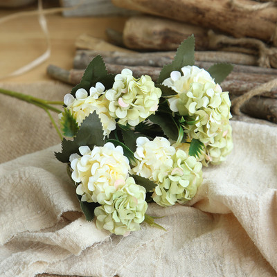 Zaļie mākslīgie ziedi Peonija tējas roze rudens zīda viltoti ziedi dzīvojamās istabas mājas dārzam kāzu dekorēšanai