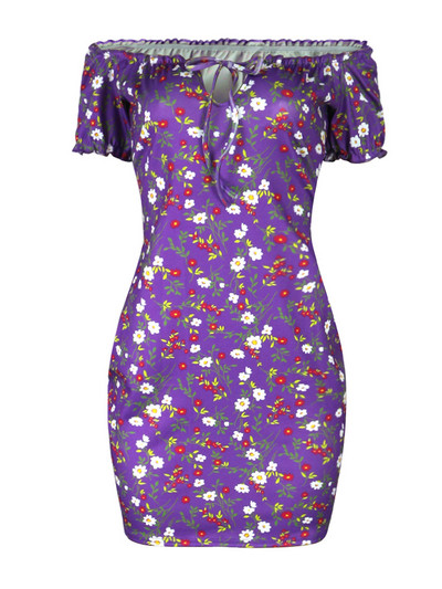 ZJFZML ZZ Liela izmēra Super-īsas Bodycon Kleitas Sieviešu Apģērbs 2022 Vintaqge Off The Plections Ruffles Slash Neck Robe Femme