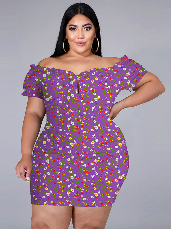 ZJFZML ZZ Liela izmēra Super-īsas Bodycon Kleitas Sieviešu Apģērbs 2022 Vintaqge Off The Plections Ruffles Slash Neck Robe Femme