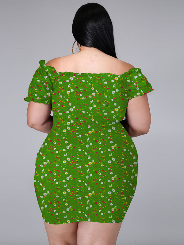 ZJFZML ZZ Liela izmēra Super-īsas Bodycon Kleitas Sieviešu Apģērbs 2022 Vintaqge Off The Plections Ruffles Slash Neck Robe Femme