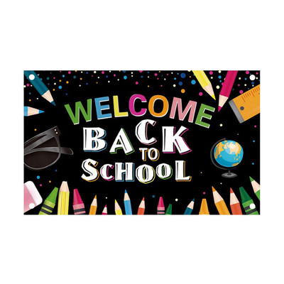 Laipni lūdzam atpakaļ skolā Reklāmkarogs Pirmā skolas diena Fona kolāžas reklāmkarogs Liels pirmās skolas dienas fotogrāfijas fons klasē