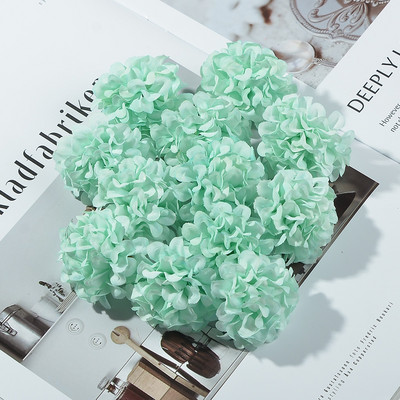 10 gab. 4cm Candy Ball Zīda hortenzijas mākslīgās plūsmas galviņas mājas kāzu dekorēšanai Ziemassvētku DIY vainags amatniecība viltoti ziedi