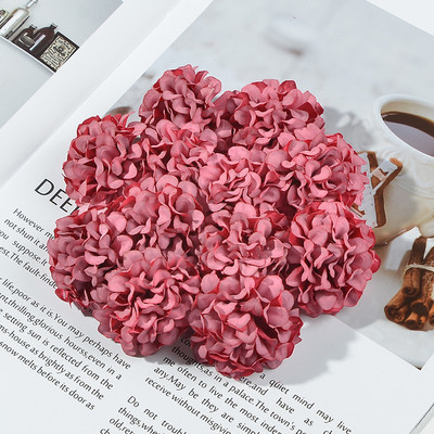 10 gab. 4cm Candy Ball Zīda hortenzijas mākslīgās plūsmas galviņas mājas kāzu dekorēšanai Ziemassvētku DIY vainags amatniecība viltoti ziedi