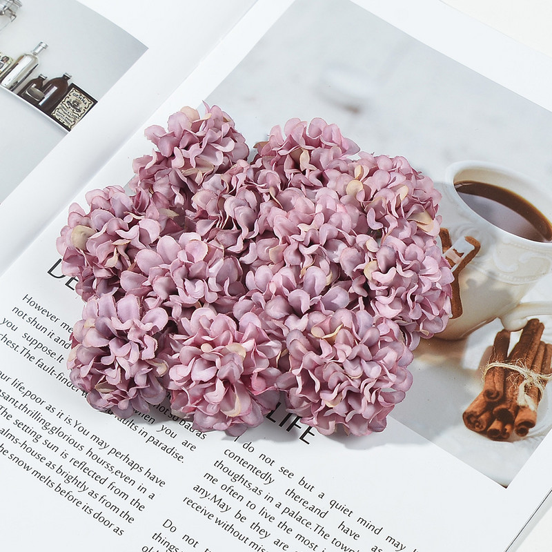 10 gab. 4cm Candy Ball Zīda hortenzijas mākslīgās plūsmas galviņas mājas kāzu dekorēšanai Ziemassvētku DIY vainags amatniecība viltoti ziedi