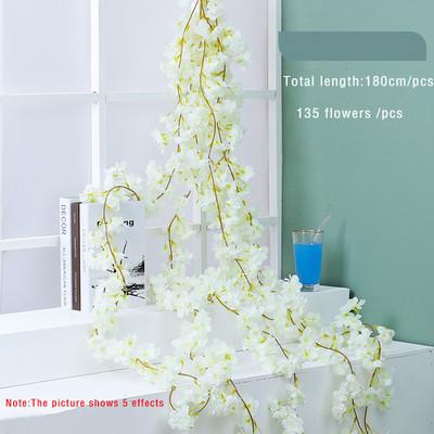 180 cm kunstlik Wisteria lilled taim viinapuu vanik pulmakaunistusteks Ruumikaare lillekujundus Võlts Sakura kodupeokaunistus