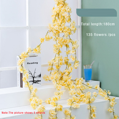 180 cm kunstlik Wisteria lilled taim viinapuu vanik pulmakaunistusteks Ruumikaare lillekujundus Võlts Sakura kodupeokaunistus