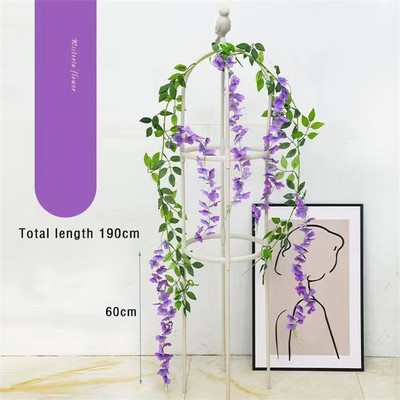 180 cm kunstlik Wisteria lilled taim viinapuu vanik pulmakaunistusteks Ruumikaare lillekujundus Võlts Sakura kodupeokaunistus