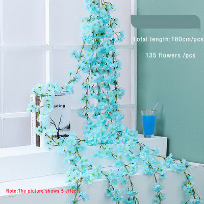 180 cm kunstlik Wisteria lilled taim viinapuu vanik pulmakaunistusteks Ruumikaare lillekujundus Võlts Sakura kodupeokaunistus