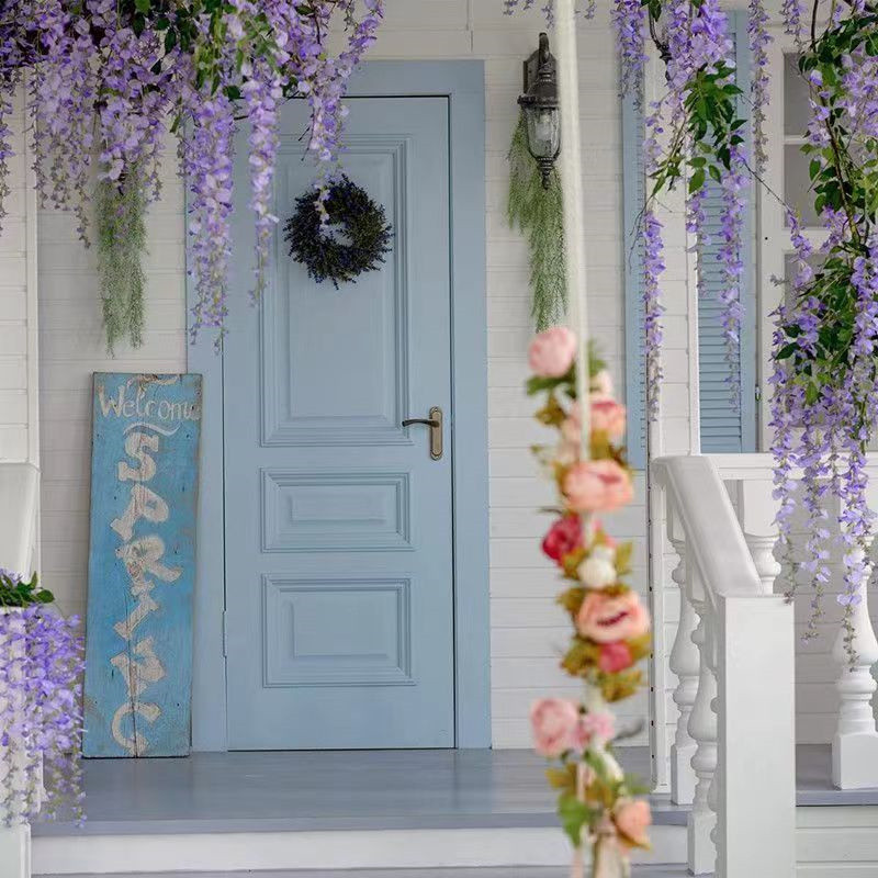 180 cm kunstlik Wisteria lilled taim viinapuu vanik pulmakaunistusteks Ruumikaare lillekujundus Võlts Sakura kodupeokaunistus