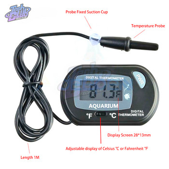 LCD Цифров термометър за аквариум Fish Tank Измервател на температурата на водата в аквариума Детектор за температурата на аквариума Аларма за риби Инструмент за домашни любимци Aquatic
