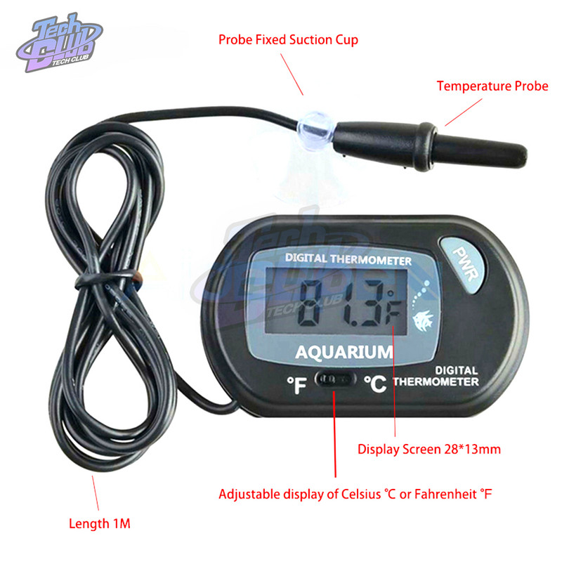 LCD digitaalne akvaariumi termomeeter kalapaagi veetemperatuuri mõõtja akvaariumi temperatuuri detektor kalaalarm Lemmikloomatarvikute tööriist Aquatic