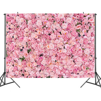 3D флорални пролетни цветни цветни щампи Стенни фотографски фонове Имитация на дървесни зърна Фотография Фон за снимане Плат