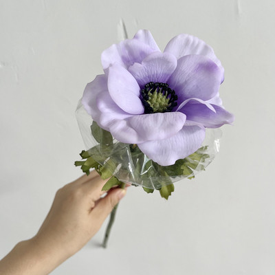Mākslīgie anemones ziedi Real Touch zīda ziedu zars kāzu līgavas pušķis DIY mājas dekors