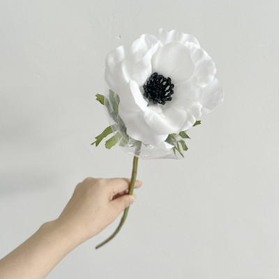 Mākslīgie anemones ziedi Real Touch zīda ziedu zars kāzu līgavas pušķis DIY mājas dekors