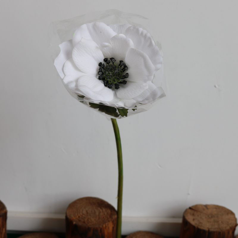 Mākslīgie anemones ziedi Real Touch zīda ziedu zars kāzu līgavas pušķis DIY mājas dekors